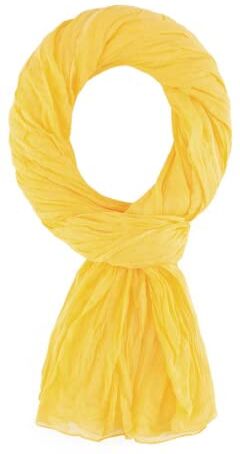 ALLEE DU FOULARD Sciarpa Scialle 100% cotone 110x200 cm – Giallo Limone Più di 40 colori Per uomo e donna. Sciarpa per tutte le stagioni