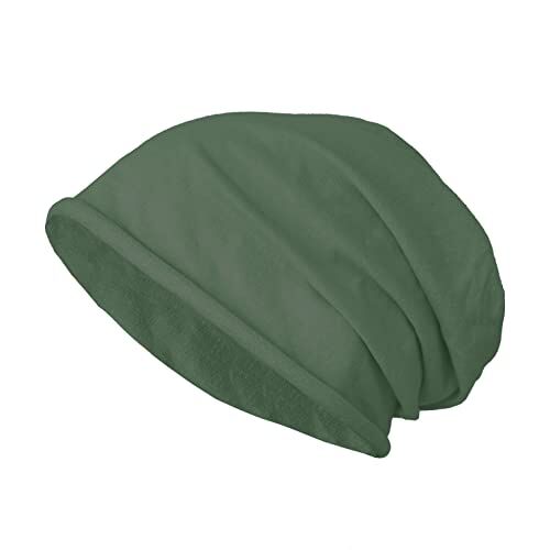 JOPHY & CO. Berretto 100% cottone Elastico e Lungo Unisex per Adulti Uomo Donna e Bambini Cappello in Stile Slouch Leggero cod.1213 (Militare, Adulto-6pc)