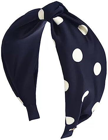 ONDIAN Cerchi per Capelli Copricapo con fascia esterna annodata laterale larga retrò Fasce per le Donne (Colore : Navy, Size : 16.5x13.5cm)