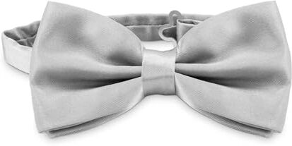 OcioDual Elegante papillon da uomo in Grigio chiaro design tinta unita con chiusura regolabile con gancio a clip, 12 cm x 6 cm, celebrazioni, feste, lavoro, matrimoni ed eventi