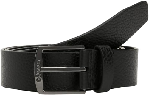 Calvin Klein Cintura Uomo Ck Casual 35mm in Pelle, Nero (Ck Black Pebble), 120 cm