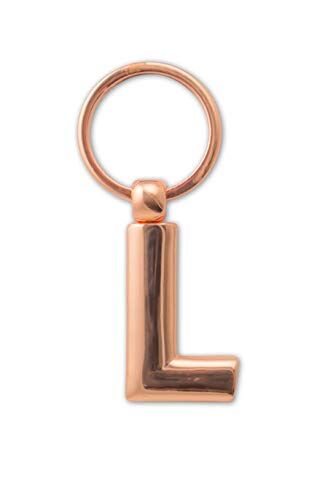 IF Portachiavi in metallo con lettere dell'alfabeto personalizzate, oro rosa, L