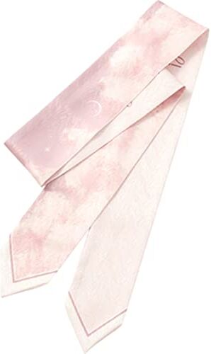 Generic Fascia Per Sciarpa Di Seta Sciarpa di seta Piccola cravatta lunga rosa for capelli Sciarpa Cravatta Cravatta Cintura lunga