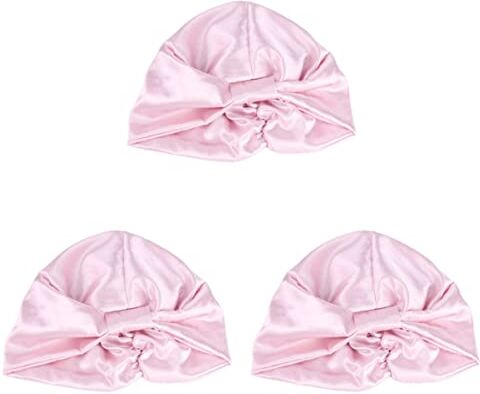 FOMIYES 3 Pz Berretto Da Notte in Raso Cappello a Cuffia Elastico Bandane Per Le Donne Cappello a Cuffia Per La Cappelli Per Le Donne Doppio Borsa Per La Testa Mancare