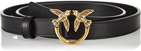 Pinko Love Berry Simply H2 Belt Vite Cintura, Z99Q_Nero-Antique Gold, S Donna