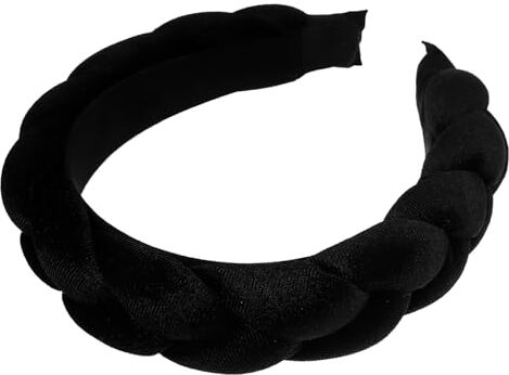 MAGICLULU a treccia Cerchietto con imbottitura bandane per sciarpa per da donna nera cerchietti bambina arredamento etnico per lavare il viso cerchio per