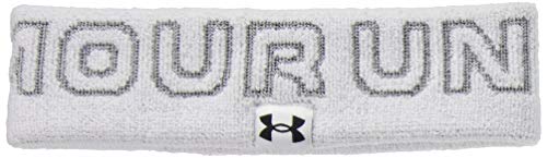 Under Armour Adult Wordmark Terry Headband , White (100)/Black , One Size Fits All