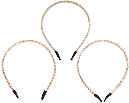 FRCOLOR 3 Pz Cerchietto in Lega Retrò in Catena D'oro Cintillos De Pelo Para Mujeres Copricapo Per Per a Catena Fasce Da Donna Sciarpa Mancare Metallo