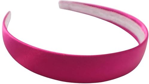 Topkids Accessories Cerchietto in raso Alice per capelli per donne, adulti, ragazze, bambini, scuola, anni '60, anni '70, anni '80, tinta unita, 2,5 cm,di spessore, rigido (1 fascia Alice, Fuschsia)