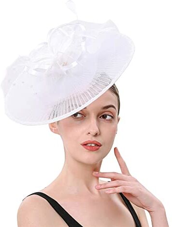 Youllyuu Maglia Floreale Piuma Fascia Matrimonio Cocktail Tea Party Occasioni Speciali 20S 50S Fascinators Cappello