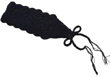 OSKOUR Tinta unita Beige Nero Crochet Capelli Bandana Sciarpa per capelli Fasce a triangolo Fazzoletto per capelli all'uncinetto Fazzoletto per le donne Ragazze