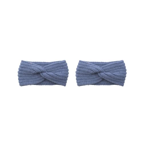 Geardeangloow Set di 2 fasce elastiche per capelli, elastiche, morbide, per lo styling dei capelli, colore: blu nebbia