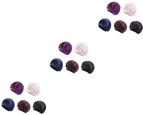 minkissy 15 pz cappello da donna in raso cravatta per capelli cappelli e berretti in seta cuffia per capelli in seta elastica cappello per dormire in seta cappello morbido cappello per capelli