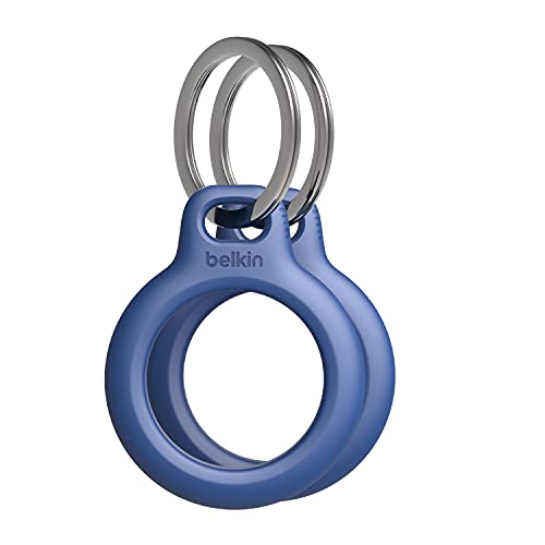 Belkin Custodia per AirTag con anello portachiavi (Secure Holder, guscio protettivo antigraffio per Air Tag) – Confezione da 2, Blu