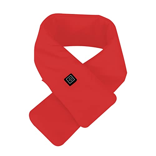 GLAITC Sciarpa Riscaldata,Elettrica Invernale Sciarpa Riscaldata Con Ricarica USB Con 3 Livelli Di Riscaldamento,Cuscinetto Riscaldante Collo Per Alleviare Il Dolore Fazzoletto Termico Da Collo (Rosso)