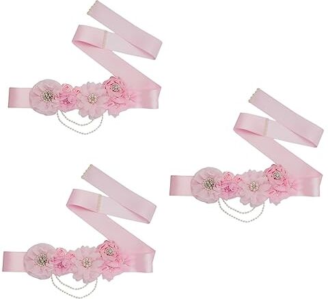 Abaodam 3 Pcs Cintura Cintura Del Vestito Delle Donne Perla Trim Cinture Sposa Cinture In Vita Per Le Donne Per Cintura Di Fiori Per Il Vestito Di Maternità Cintura Del Telaio Di