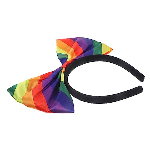 FRCOLOR Arcobaleno Fermaglio Per Fasce Per Fasce Bowknot Per Le Donne Fermagli Per Enorme Con Fiocco Diadema Di Fiori Testa Di Orgoglio Bopper Copricapo Mancare Banda Tessuto