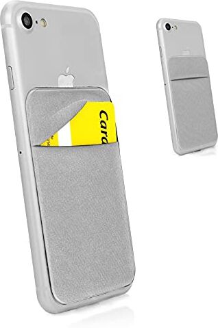 MyGadget Portafoglio per Smartphone X 1 Tasca Protezione RFID e NFC – Porta Carte di Credito Cuffie o Soldi Wallet per Cellulare da incollare Argento