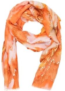 QUEEN HELENA Sciarpa Morbida Leggera Stola Avvolgente Foulard Girocollo a Fantasia Elegante Donna SC026 (Arancione)