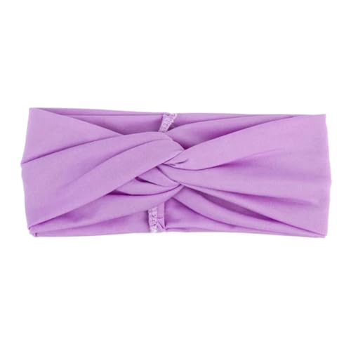 Niiyyjj Fascia elastica per capelli da donna, stile bohémien, con motivo floreale, colore: viola chiaro
