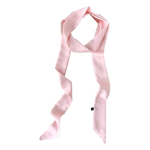 GIMIRO Cintura da donna in raso 5 cm x 195 cm nastro imitato seta lunga sciarpa vestito cintura cappello accessori, Rosa chiaro