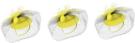 Beavorty 3 Pz in Rete Di Di Fiori Da Donna Cerchietti Per Vintage Fermaglio Per Derby Cappello Giallo Cena Maglia Europeo e Americano Per