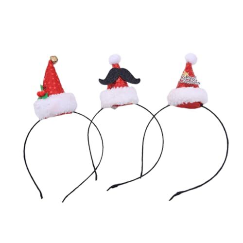 FRCOLOR 3 pezzi di cappello di Natale, cappello di Babbo Natale, per capelli, decorazione personalizzata, per adulti, regalo per bambini