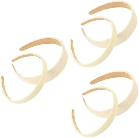 MAGICLULU 6 Pz Cerchietto in raso bianco scrunchies hair band bianca arredamento retrò cerchio per ragazza per ragazza trucco copricapo Regalo per pp