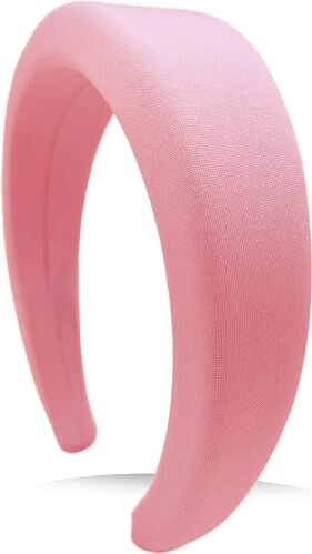 Generico Cerchietti per Capelli Donna Bombato Rosa, Cerchietto Ferma Capelli Spugna Imbottito Largo, Fascia Capelli per Ragazze e Donne, Frontino Elegante (Rosa pallido 4 cm)