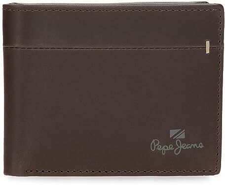 Pepe Jeans Staple Portafoglio Orizzontale con Portafoglio Marrone 11x8x1 cm Pelle, marrone, Taglia unica, Portafoglio orizzontale con portafoglio