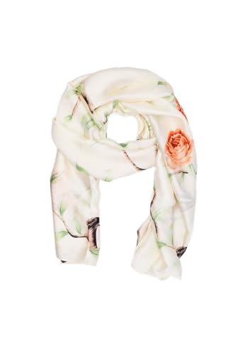 QUEEN HELENA Foulard Effetto Seta Fazzoletto Leggero Morbido con Fantasia Elegante Donna SC024 (SC027 Beige)