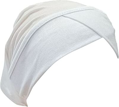 Yinguo Berretto casual da donna multicolore fronte moda tinta unita Hijab musulmano base Cap velluto a coste cappello (bianco #3, taglia unica)