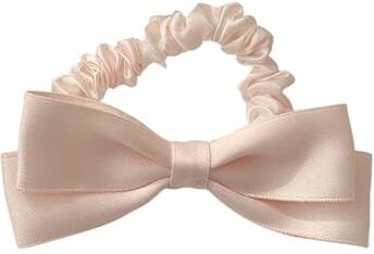 ERICAT Copricapo Bowknot Ragazze Fasce elastiche for capelli Testa Corda Cravatta di cavallo Cerchio for capelli Accessori for capelli donna Copricapo da donna (Color : Beige)