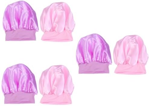 Housoutil 6 Pz cappello rosa cappellino rosa cuffia per chemioterapia cuffia viola tappo bidet riccioli berretto da notte tappo per chemioterapia per Da donna sciarpa