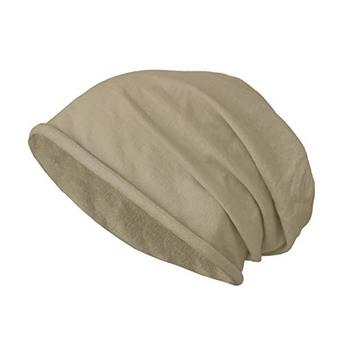 JOPHY & CO. Berretto 100% cottone Elastico e Lungo Unisex per Adulti Uomo Donna e Bambini Cappello in Stile Slouch Leggero cod.1213 (Camel, Bambino)