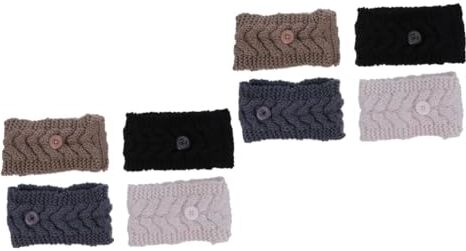 Beavorty 8 Pcs Pulsante Di Lana Delle Donne Testa Sciarpe Donne Testa Sciarpa Signore Fasce Inverno Caldo Copricapo Lavorato A Maglia Di Inverno Della Orecchio Avvolgere La