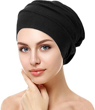 VUCDXOP Elegante Cotton cap Donna, Chemioterapia Cappello da Donna Pieghe Turbante Bandana di Chemio Dormire Berretto Beanie