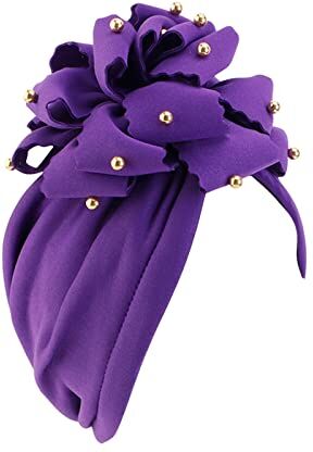 Generico Donne Cancro Sciarpa Cappello Cap Sciarpa Turbante Wrap Turbante Cappelli Copricapi Fascia Sudore Tennis (Purple, One Size)