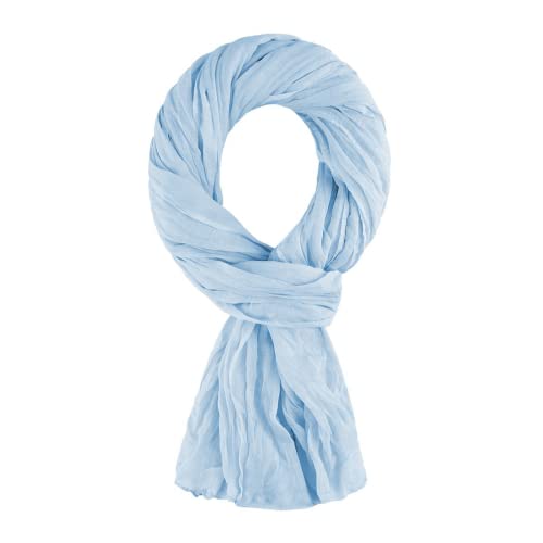 ALLEE DU FOULARD Sciarpa Scialle 100% cotone 110x200 cm – Blu Celeste Più di 40 colori Per uomo e donna. Sciarpa per tutte le stagioni