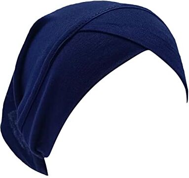 Yinguo Berretto casual da donna multicolore fronte moda tinta unita Hijab musulmano base Cap velluto a coste cappello (blu scuro #3, taglia unica)