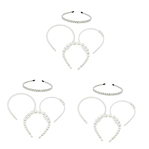 minkissy 12 Pz Fasce Di Perle Per Cerchietto Per Con Perle Bianche Cerchio Per Fatto a Mano Elegante Copricapo Bling Fasce Per Ragazze Da Sposa Mancare Perla Perline