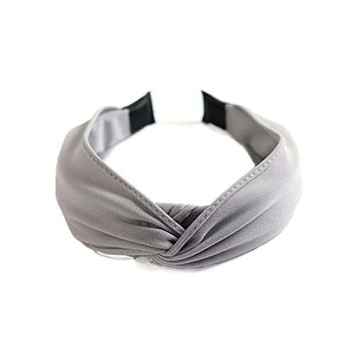 DJLORD Fascia for capelli all'ingrosso Classic Solid Hairband Turbante Cross Knot Accessori for capelli Cerchietto for capelli (Color : Grey hairband, Size : One size)