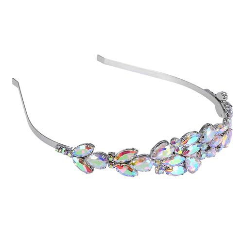 FRCOLOR Cerchietto Per Matrimoni Band Copricapo D'argento Fascia Per Diadema Strass Sposa Fasce Cerchietto Per Feste A Tema