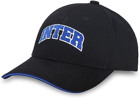 Inter Cappellino da Baseball, Collezione Back to Stadium, 100% Cotone, Unisex Adulto, Nero/Blu, Taglia Unica