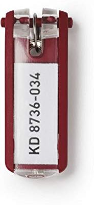 Durable Key Clip, portachiavi, rosso, confezione da 6 pezzi