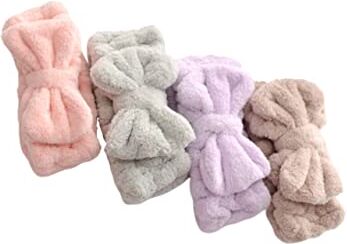 minkissy 4 Pz Fasce Trucco Per Ragazze Fiocco Per La Per Il Trucco Facciale Fasce Per Il Trucco Soffici Spa Bowknot Fasce Per Ragazze Elasticità Accessori Per Da Donna