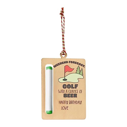 Maodom Porta carte regalo da golf Porta regalo di compleanno in contanti Ornamento di etichette decorative in legno con cordino, portafoglio in contanti per regali di golfisti, articoli per feste