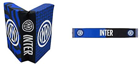 Inter Cuscino a Libro da Stadio Nuovo, Diverse Colorazioni, Unisex-Adulto & Sciarpa Nuovo Logo Jaquard, Diverse Colorazioni, Stadio Unisex-Adulto