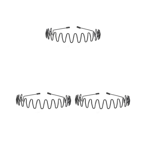 Geardeangloow 3 set di 2 pezzi unisex in metallo molla ondulata fascia per capelli sport viso lavaggio fascia per capelli 05