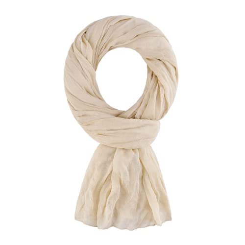 ALLEE DU FOULARD Sciarpa Scialle 100% cotone 110x200 cm – Beige Più di 40 colori Per uomo e donna. Sciarpa per tutte le stagioni